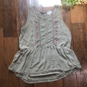 Knox Rose- Green- Peplum Blouse